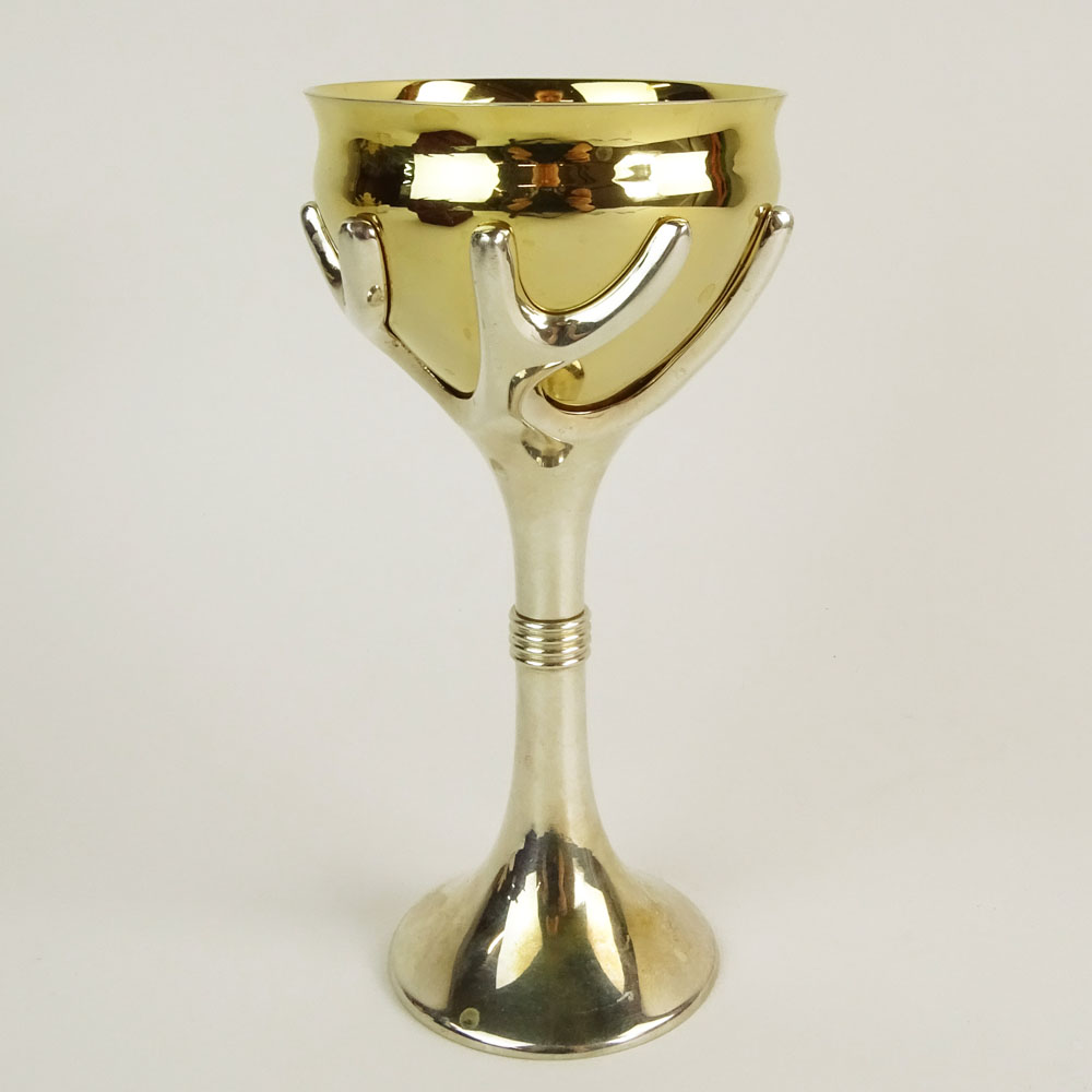 Rosenthal Silverplate and Gold Tone Kiddush Cup Chalice