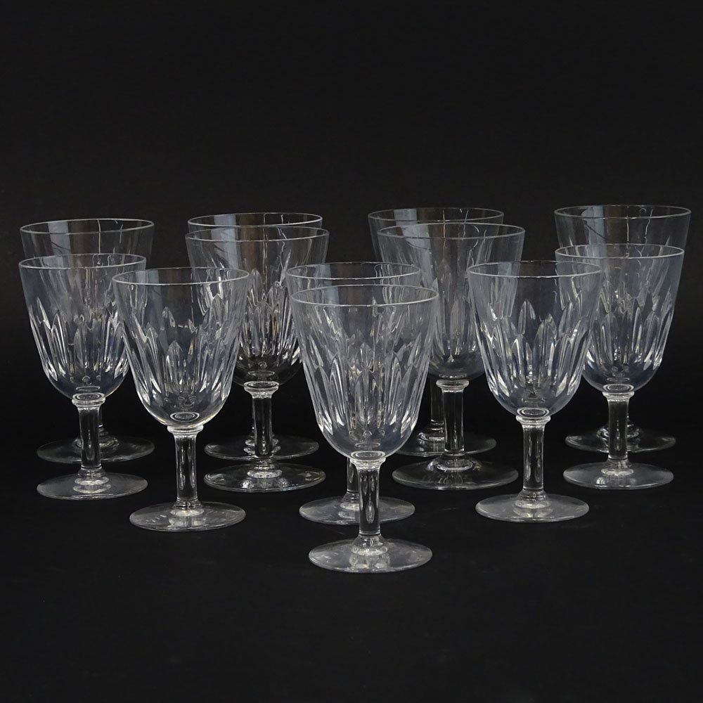 Set of 12 Baccarat Cassino Verre Wine Glasses.