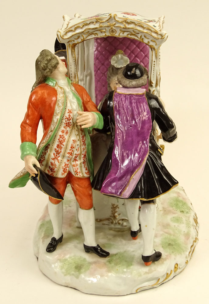 Vintage Dresden Porcelain Figural Coach Group.