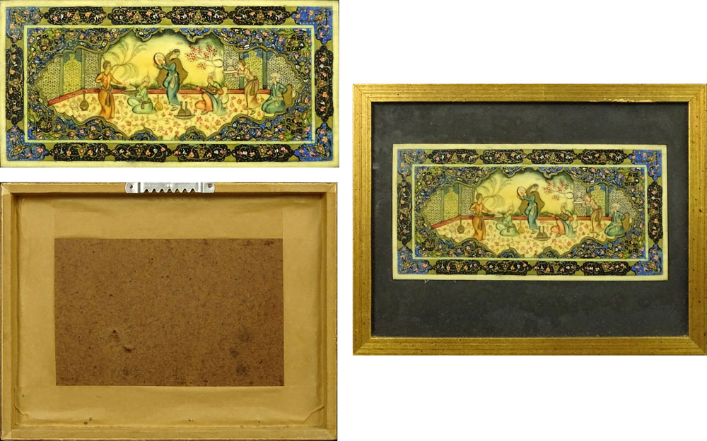 Two (2) 20th Century Finely Detailed Persian Miniatures on Celluloid