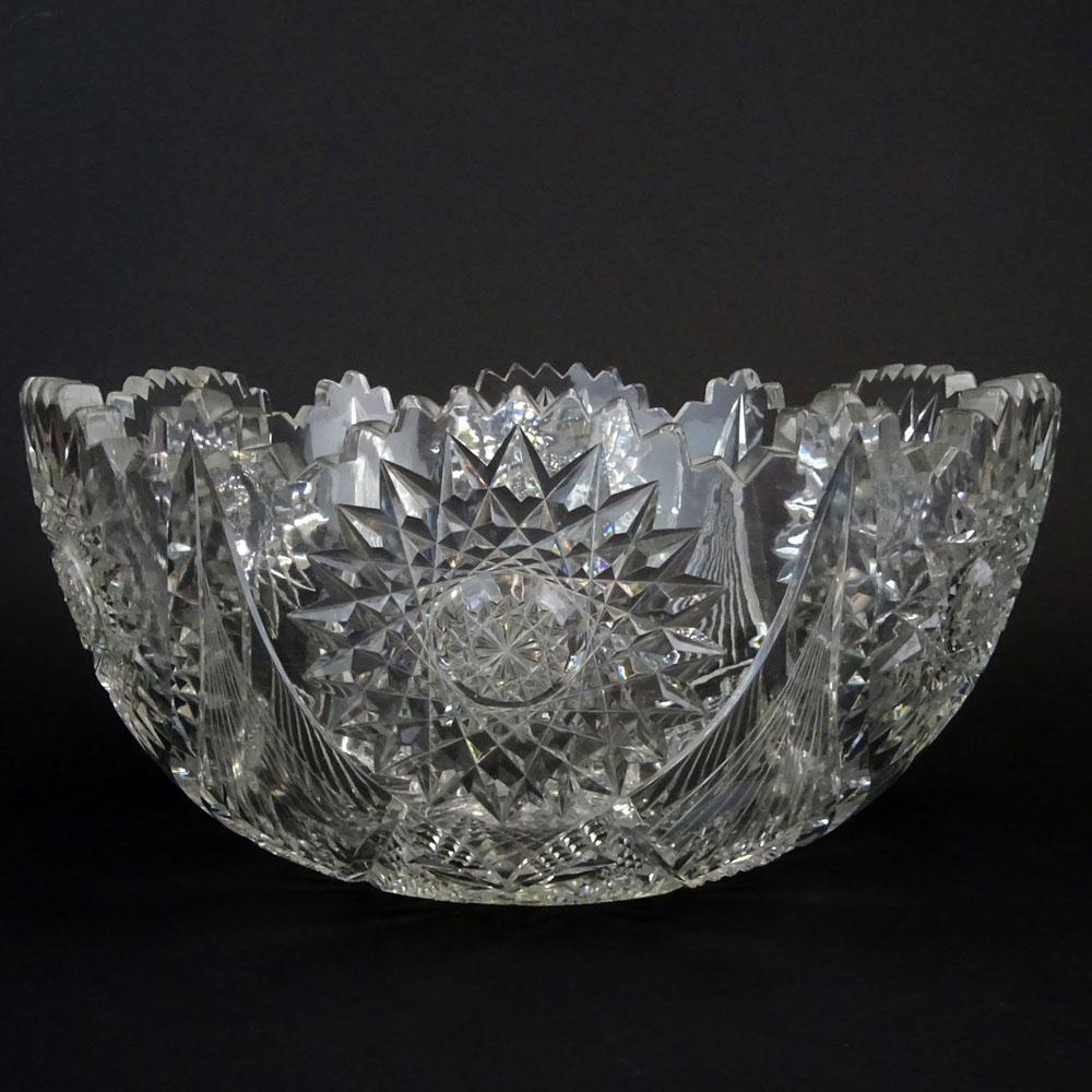 Antique Cut Glass Punch Bowl.