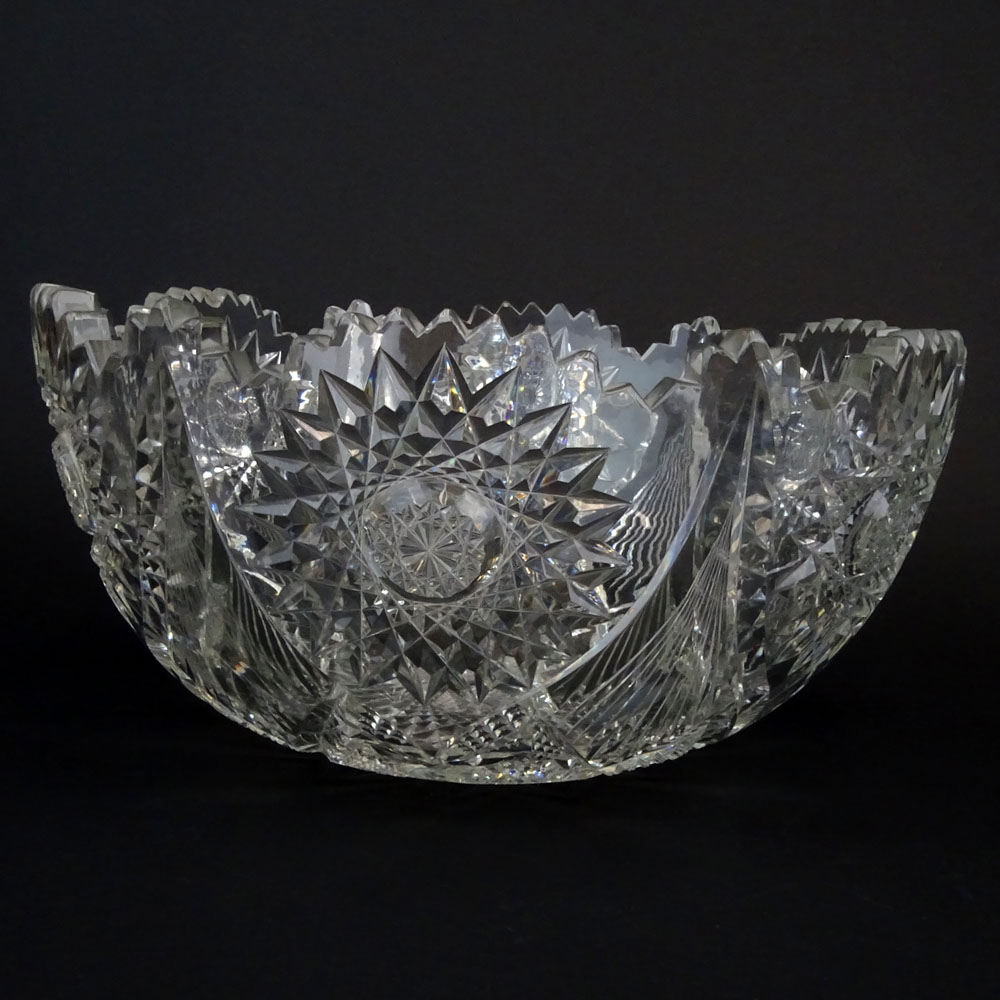 Antique Cut Glass Punch Bowl.