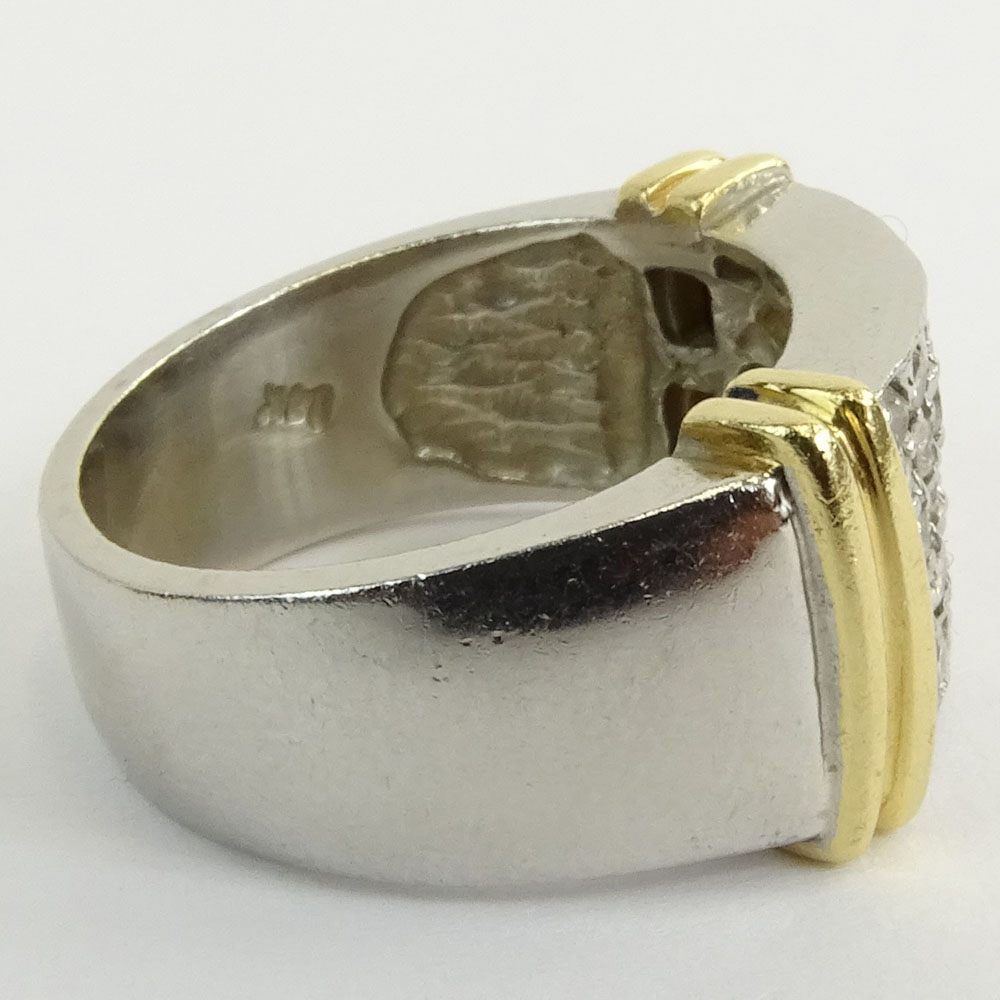 Vintage Thirty Three (33) Diamond and 14 Karat White & Yellow Gold Ring.