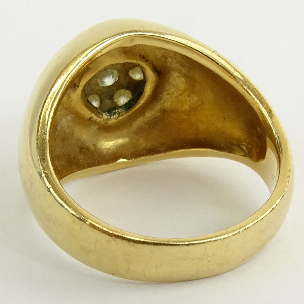 Men's Vintage Diamond and 14 Karat Yellow Gold Ring.