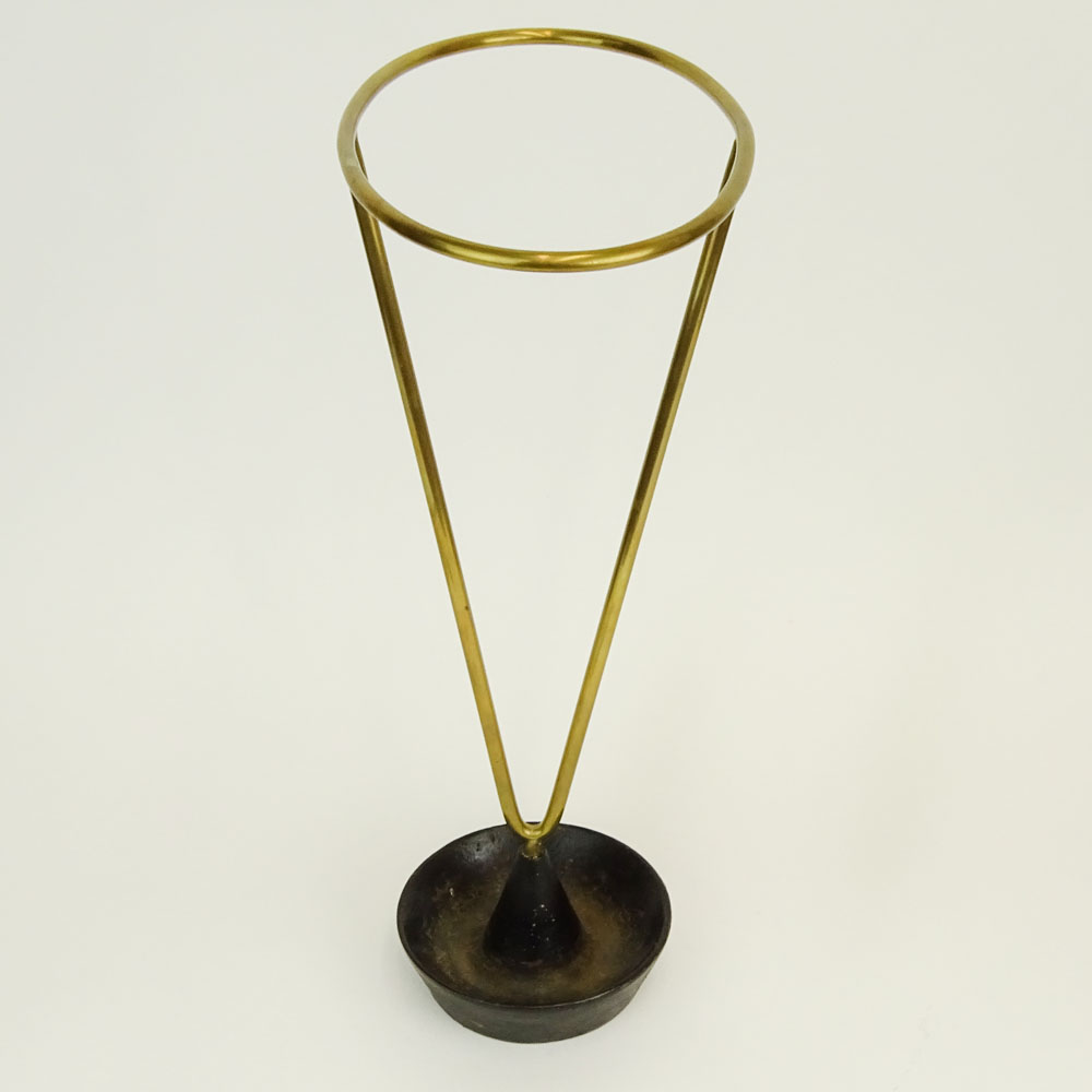 Mid Century Carl Aubˆck Brass and Cast Iron Umbrella Stand, 