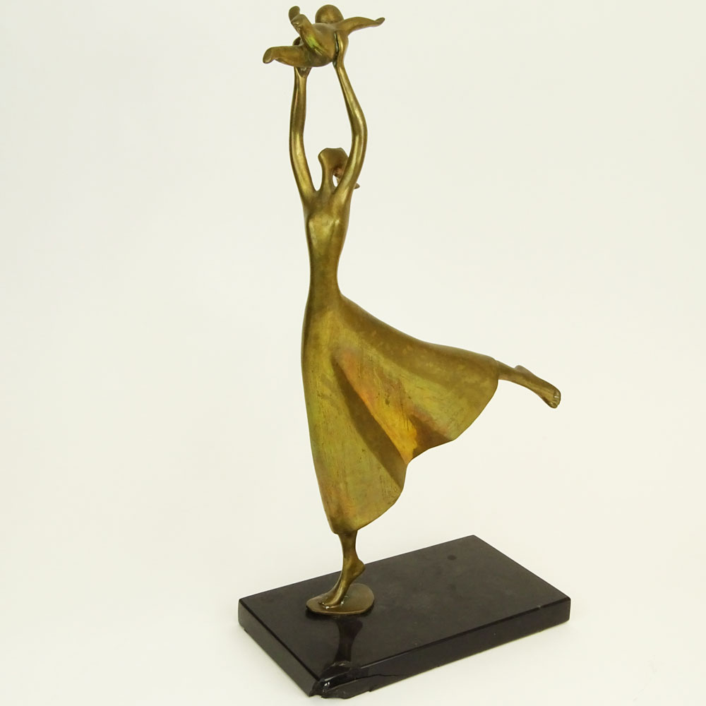 Esther Wertheimer, Canadian (20th C ) Bronze Sculpture "Dancing Mother and Child' 