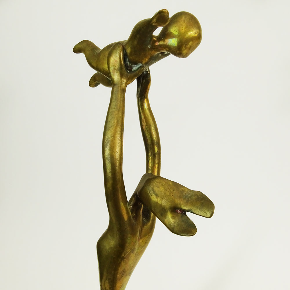 Esther Wertheimer, Canadian (20th C ) Bronze Sculpture "Dancing Mother and Child' 