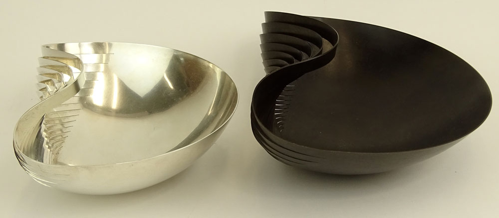 Mid Century Modern Ane Christiansen, Danish (b. 1972) Two bowls from the "Dented" series circa 2007. 