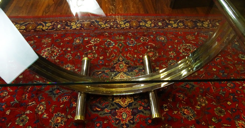 Mid Century Modern Romeo Rega Brass and Chrome Dining Table.