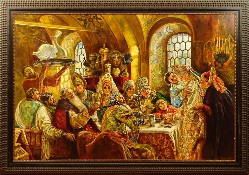 after: Konstantin Egorovich Makovsky, Russian (1839-1915) Oil on Canvas, The Wedding.