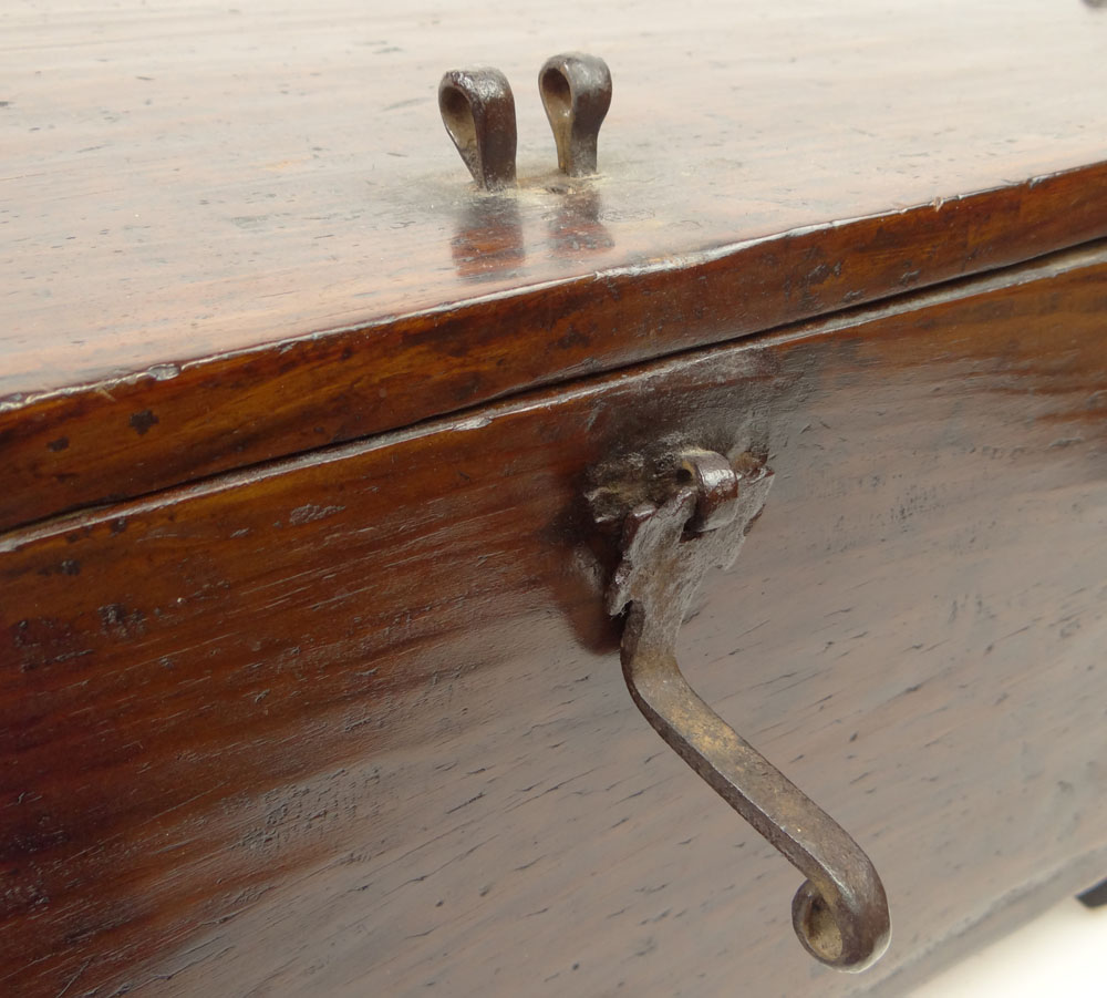 19th Century Korean Iron Mounted Pine Coin Chest.