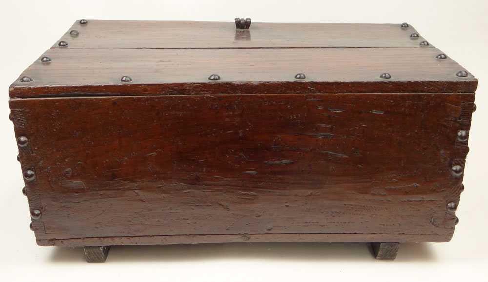 19th Century Korean Iron Mounted Pine Coin Chest.