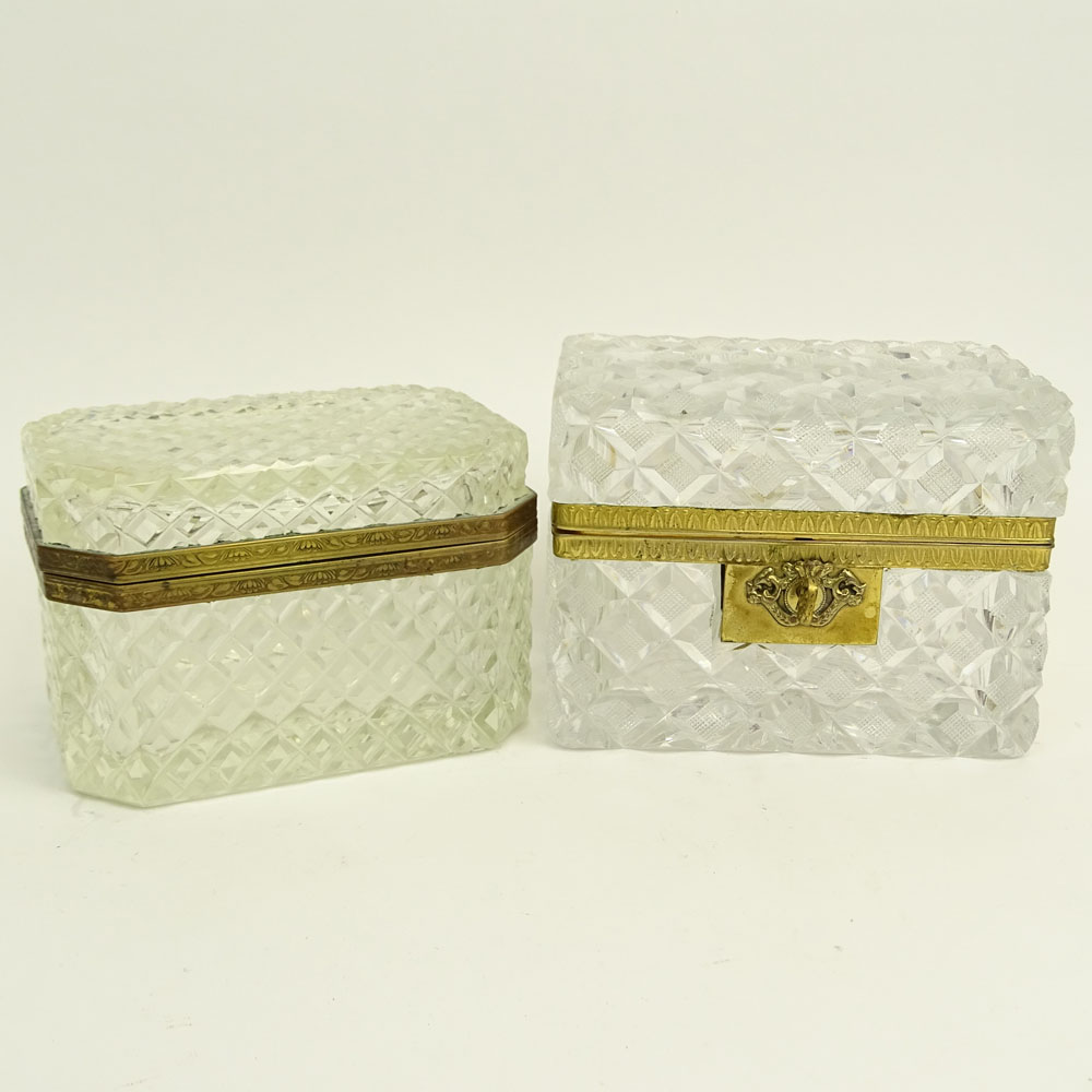 Pair of Antique Cut Crystal Sugar Caskets.