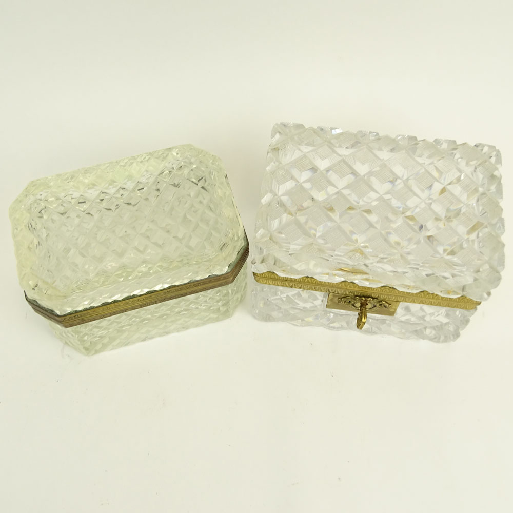 Pair of Antique Cut Crystal Sugar Caskets.