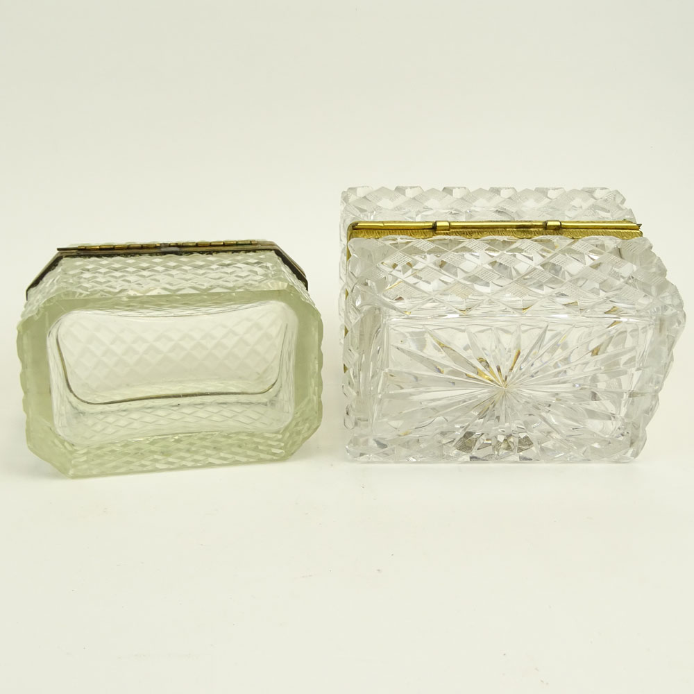 Pair of Antique Cut Crystal Sugar Caskets.