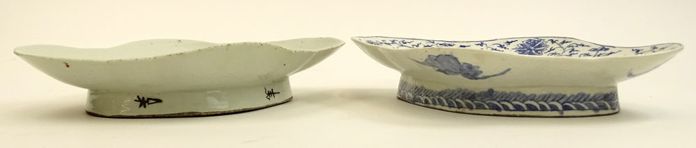 Two 19/20th Century Chinese Export Porcelain Footed Serving Dishes.