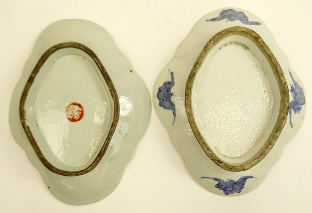 Two 19/20th Century Chinese Export Porcelain Footed Serving Dishes.