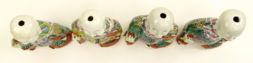 Four (4) 19th/20th Century Chinese Multicolored Enameled Porcelain Figures.