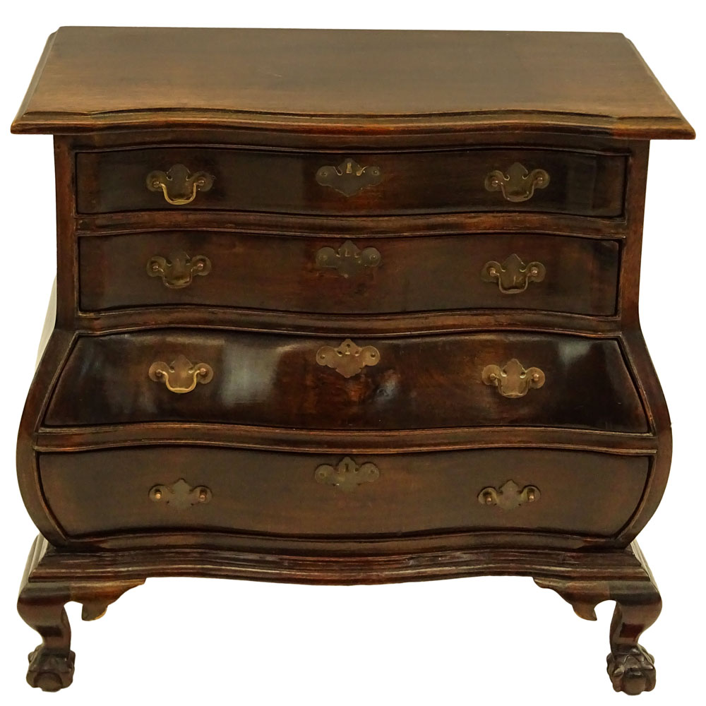 Miniature Dutch Colonial Style Mahogany Bombe Chest.