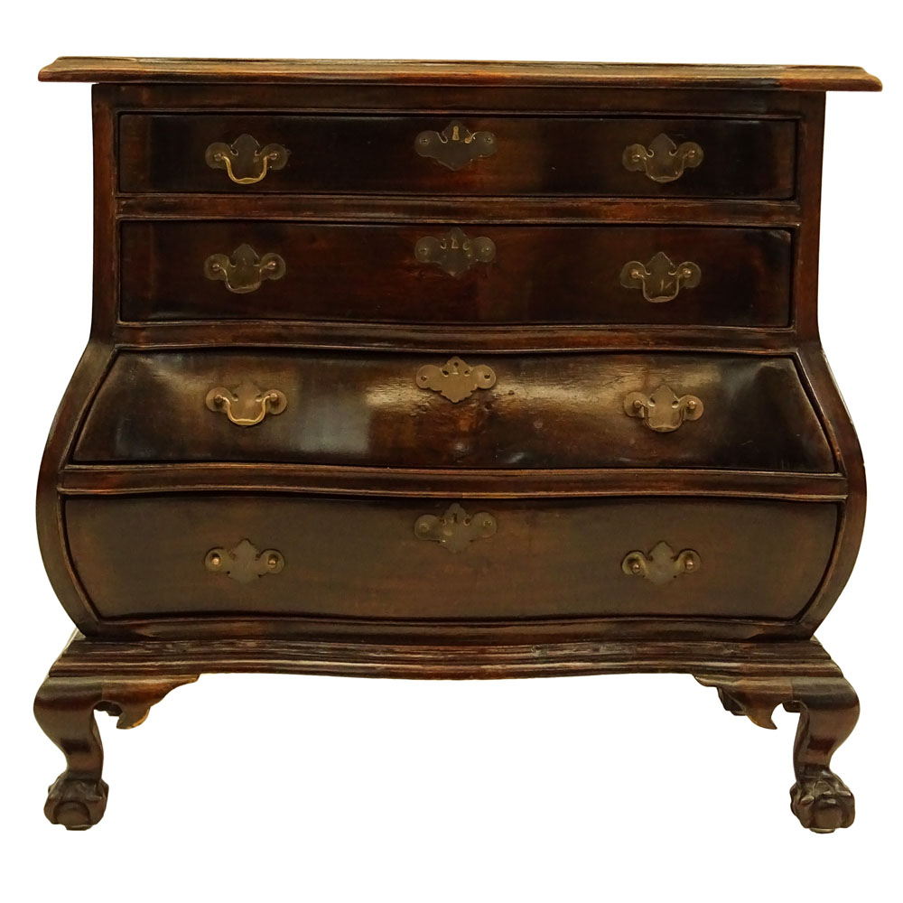 Miniature Dutch Colonial Style Mahogany Bombe Chest.