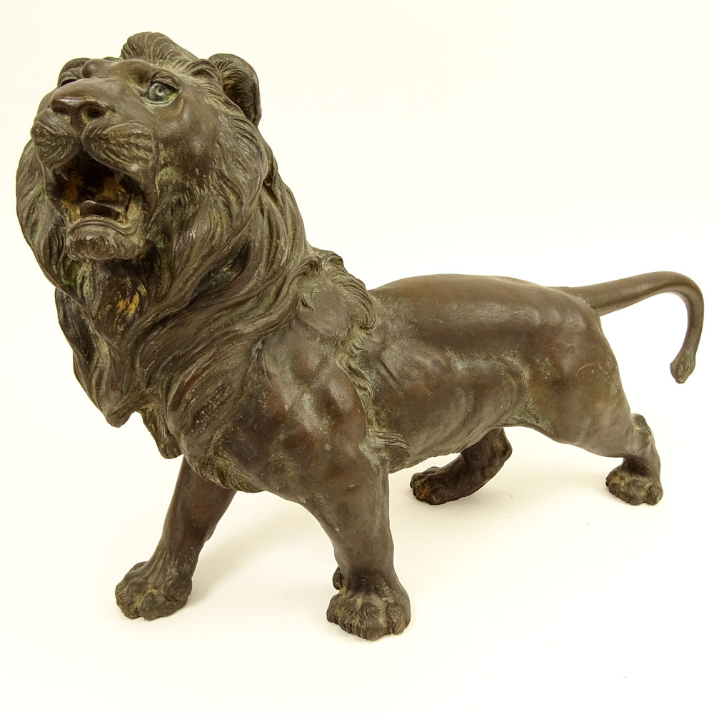 Japanese Meiji Period Bronze Lion.