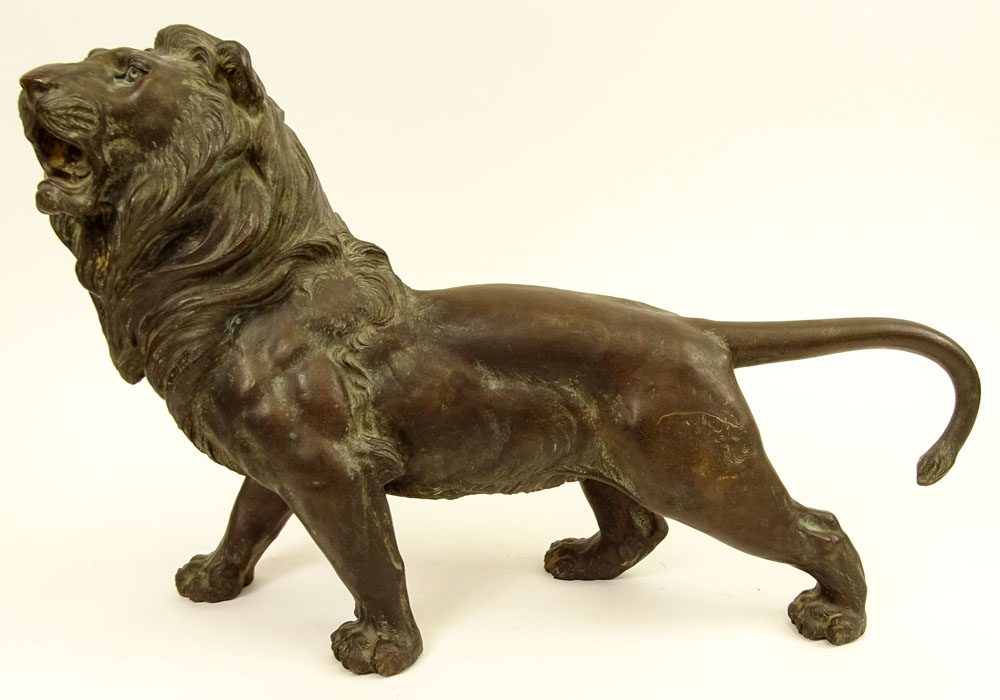 Japanese Meiji Period Bronze Lion.