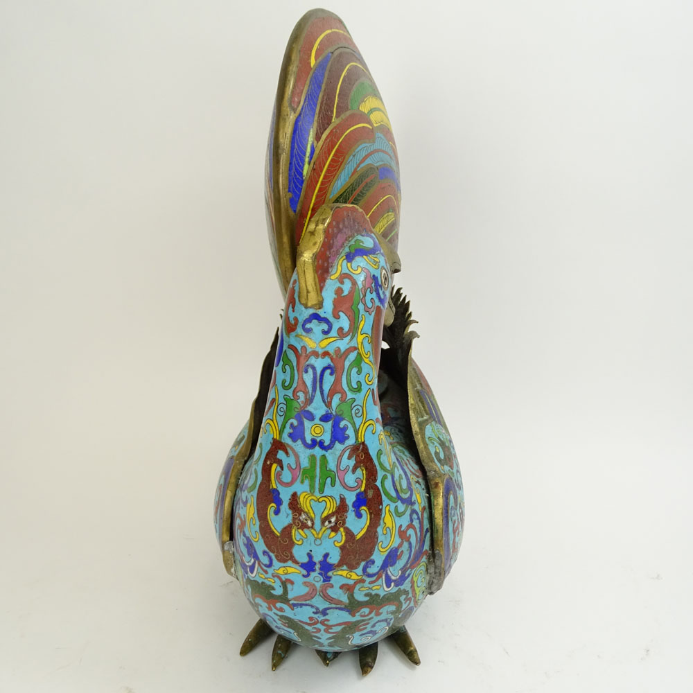 Vintage Chinese Cloisonne Rooster Figure.