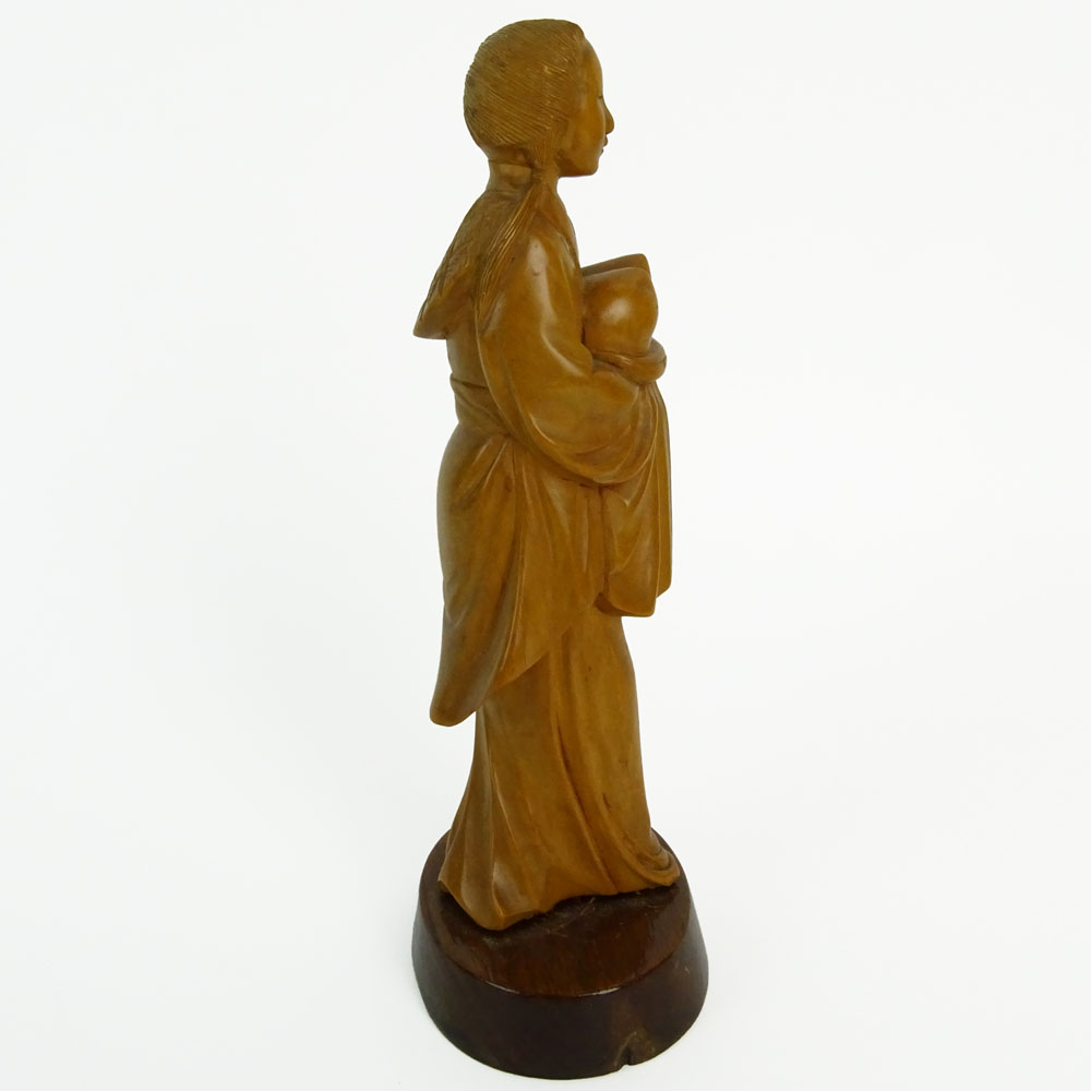 Chinese Carved Boxwood Cultural Revolution Figure.