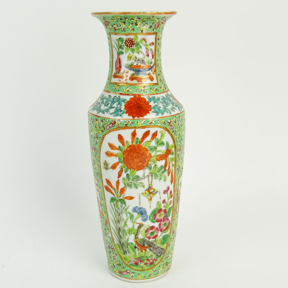 Antique Chinese Famille Verte Porcelain Vase.