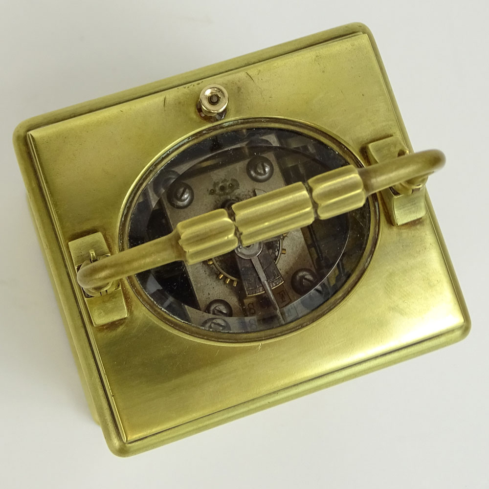 Tiffany & Co. Enamel and Brass Repeater Carriage Clock.