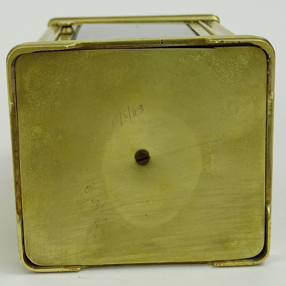 Tiffany & Co. Enamel and Brass Repeater Carriage Clock.