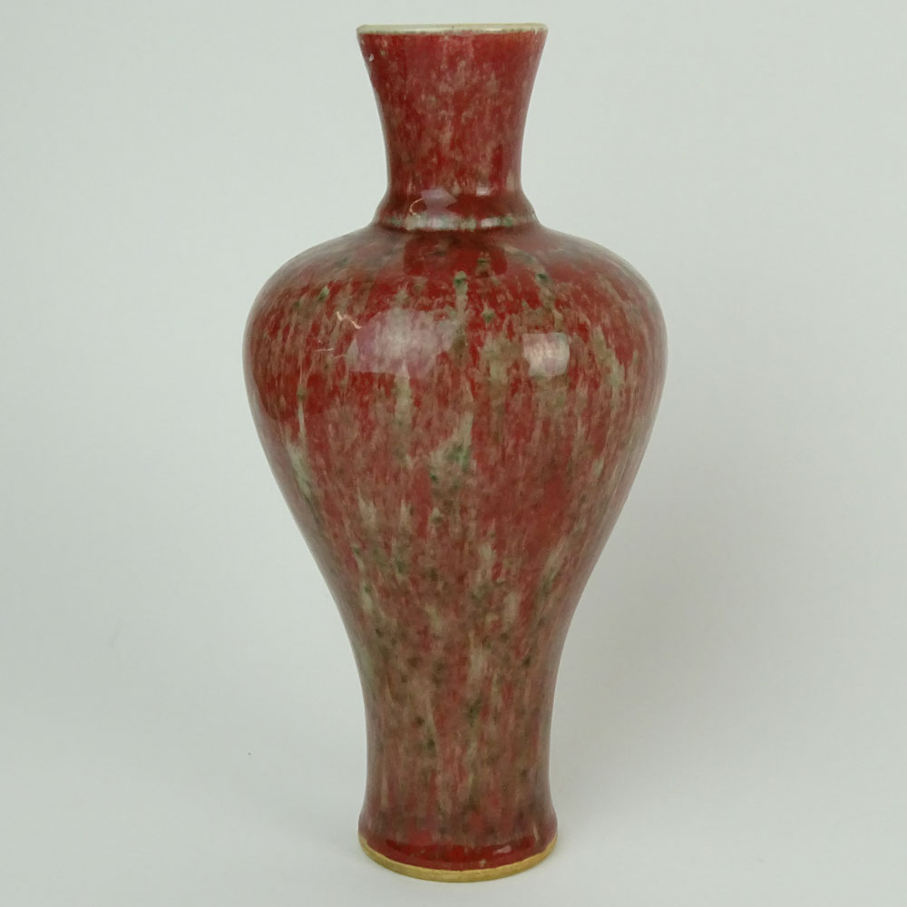 Chinese Peach Blossom Glazed Porcelain Vase.