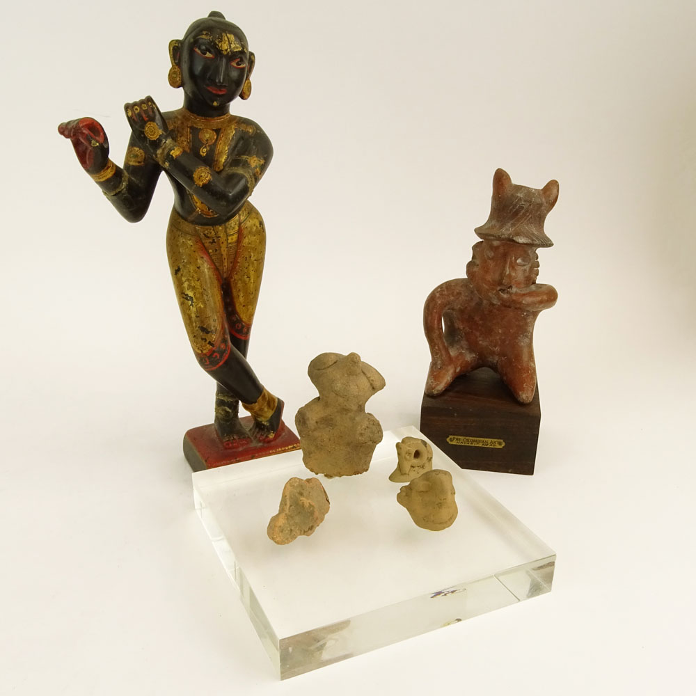 Miscellaneous Figural Lot. Includes a Tibetan stone figure.