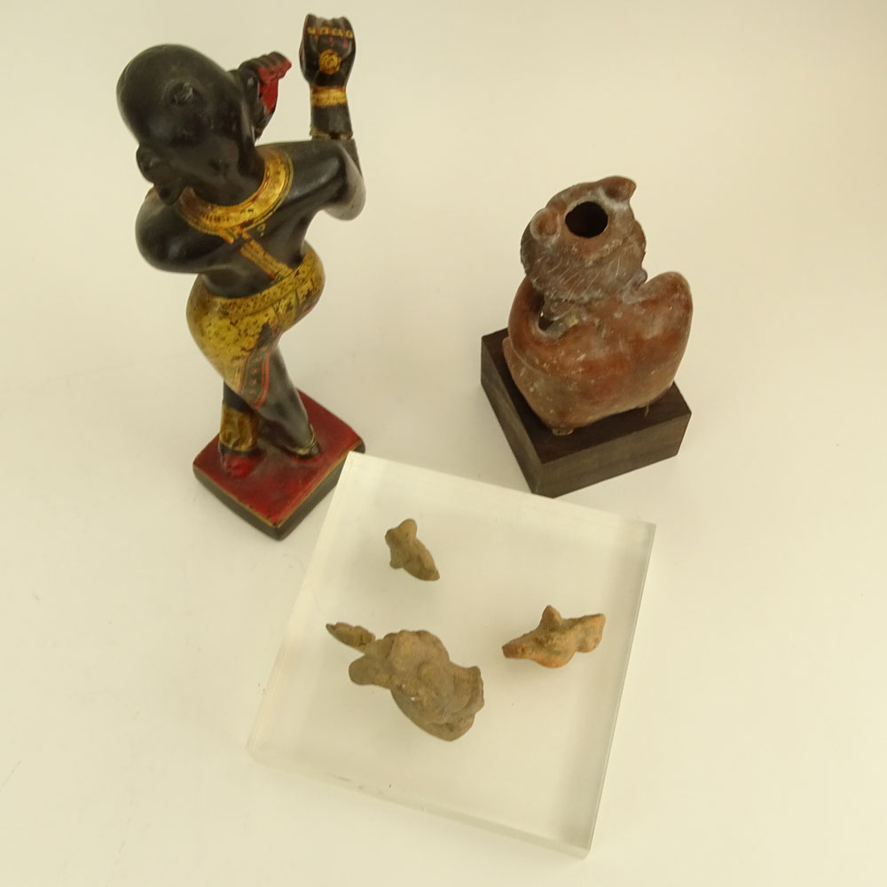 Miscellaneous Figural Lot. Includes a Tibetan stone figure.