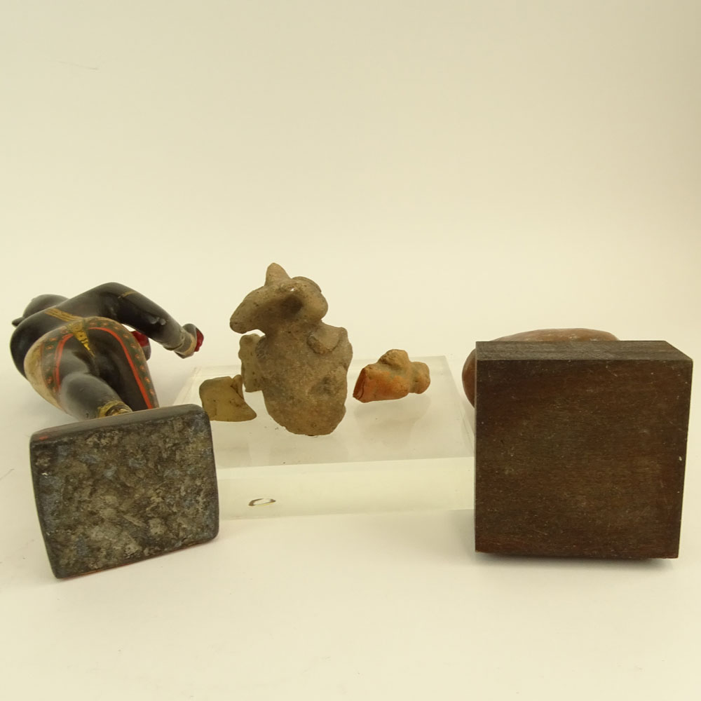 Miscellaneous Figural Lot. Includes a Tibetan stone figure.