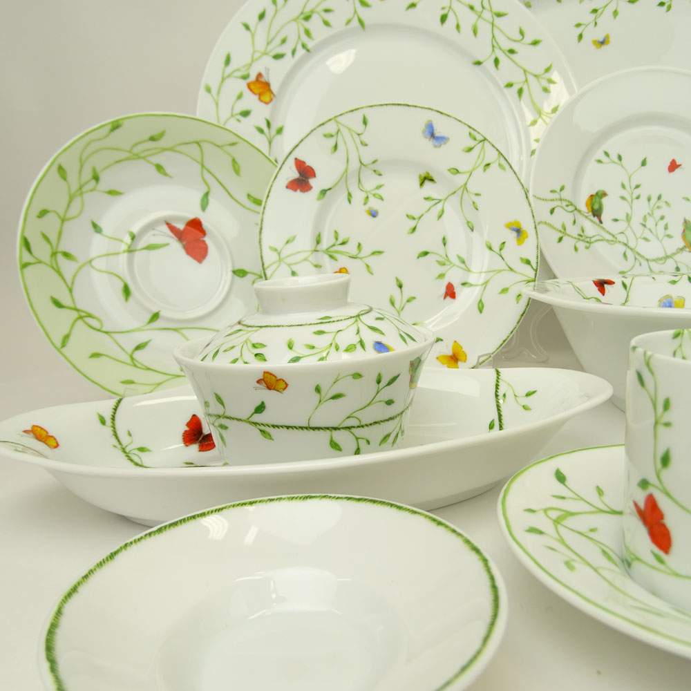 Eighty Two Pieces Raynaud Histoire Naturelle Dinnerware.