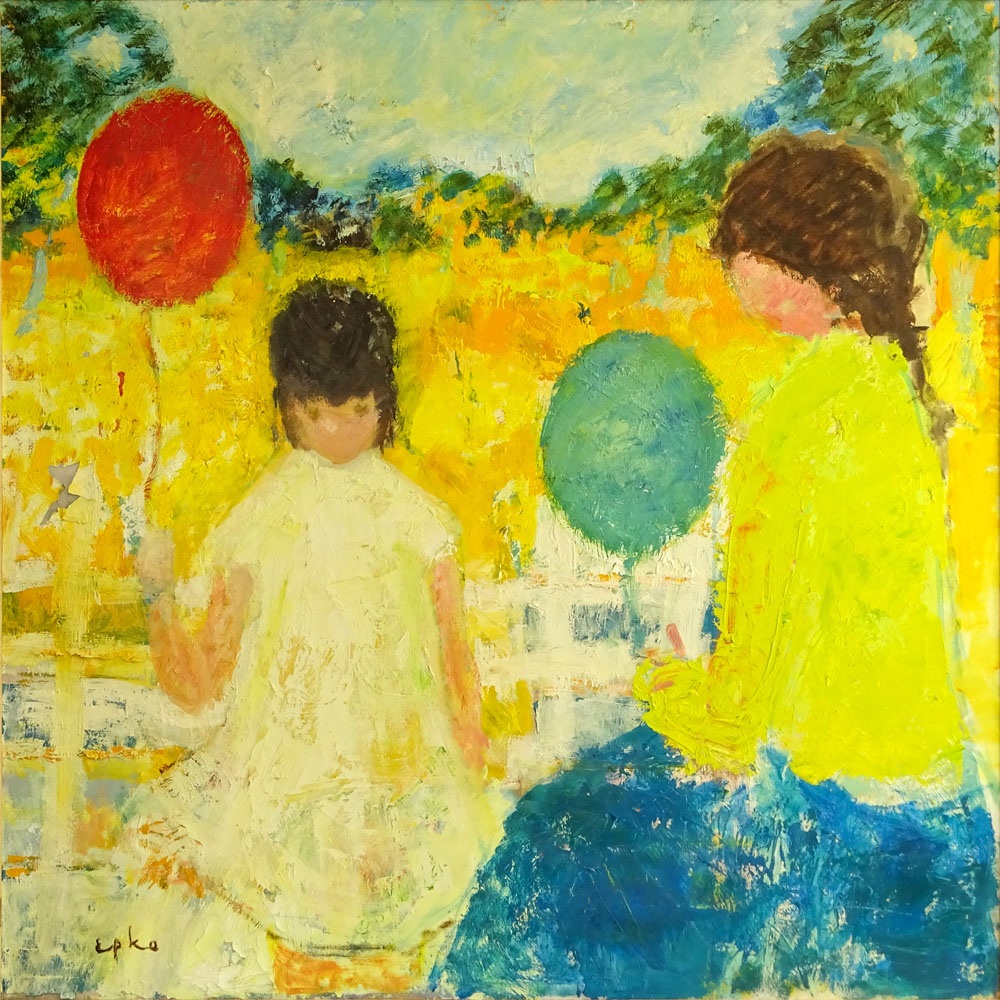 Willering Epko (1928) Oil on canvas "Children With Balloons"