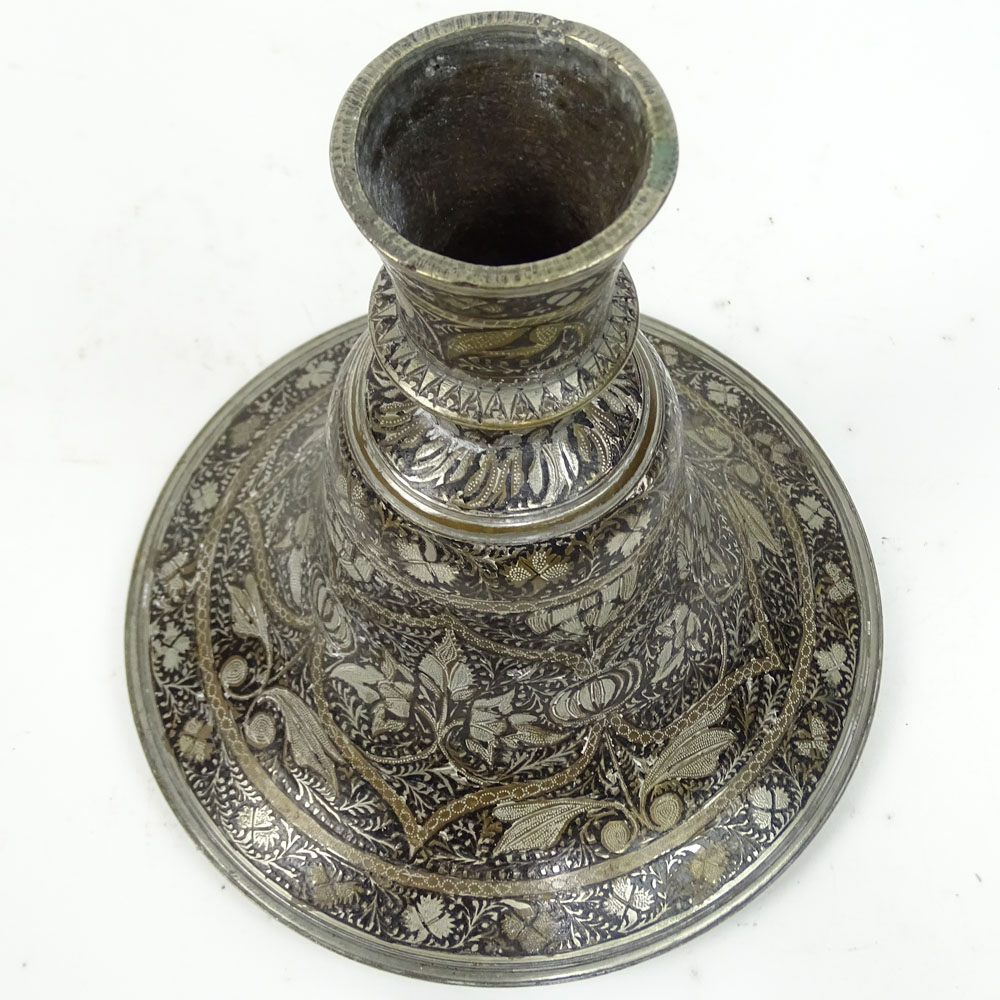 Vintage Indian Mughal Niello Water Pipe/ Hooka/Huqqa Base.