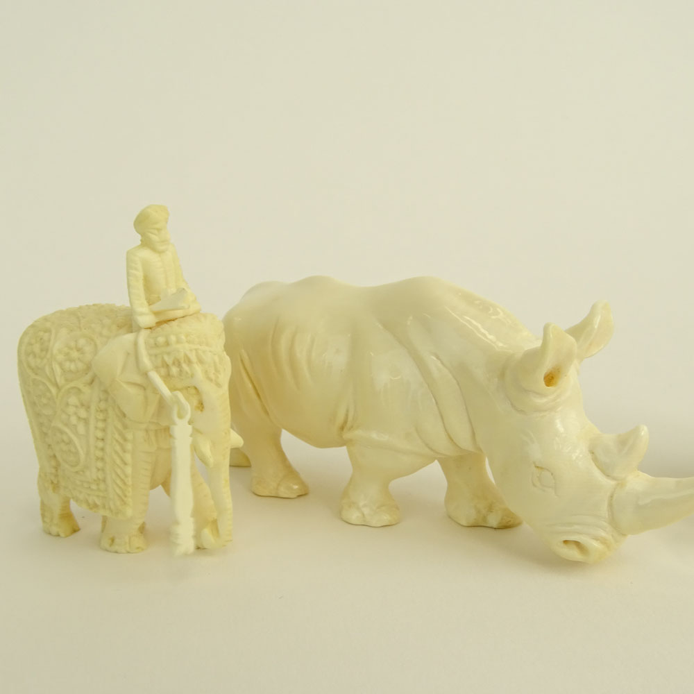 Collection of Four (4) Carved Ivory Animal Figures.