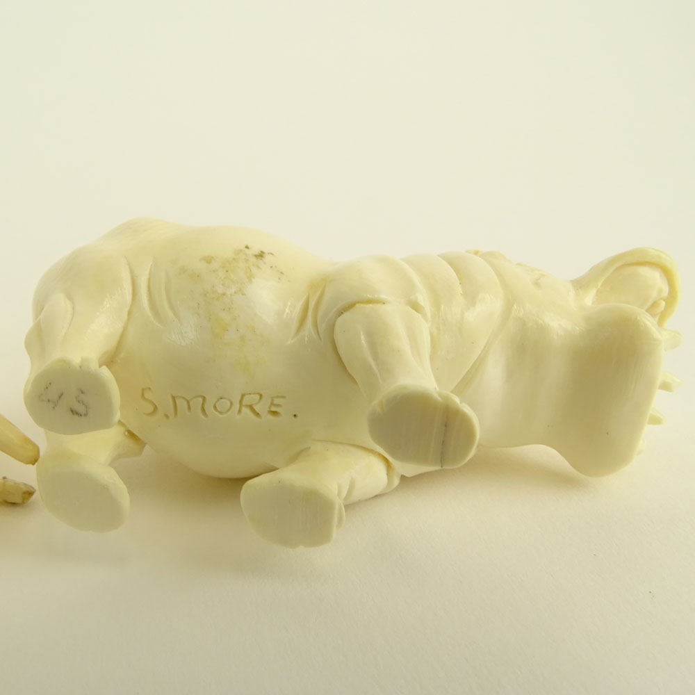 Collection of Four (4) Carved Ivory Animal Figures.