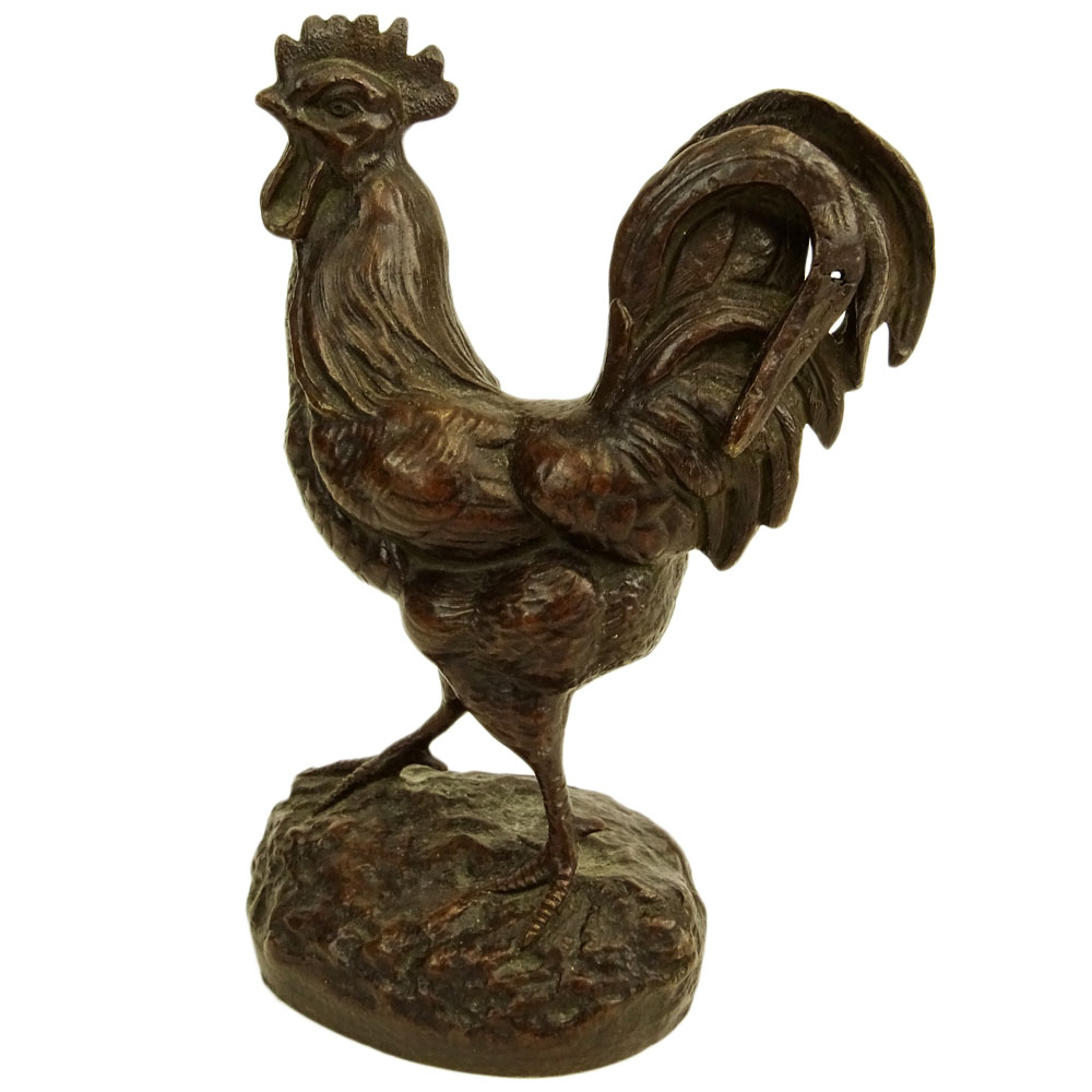 Clovis Edmond Masson, French (1838-1913) Bronze sculpture "Rooster". 