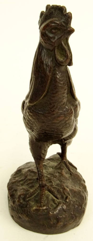 Clovis Edmond Masson, French (1838-1913) Bronze sculpture "Rooster". 