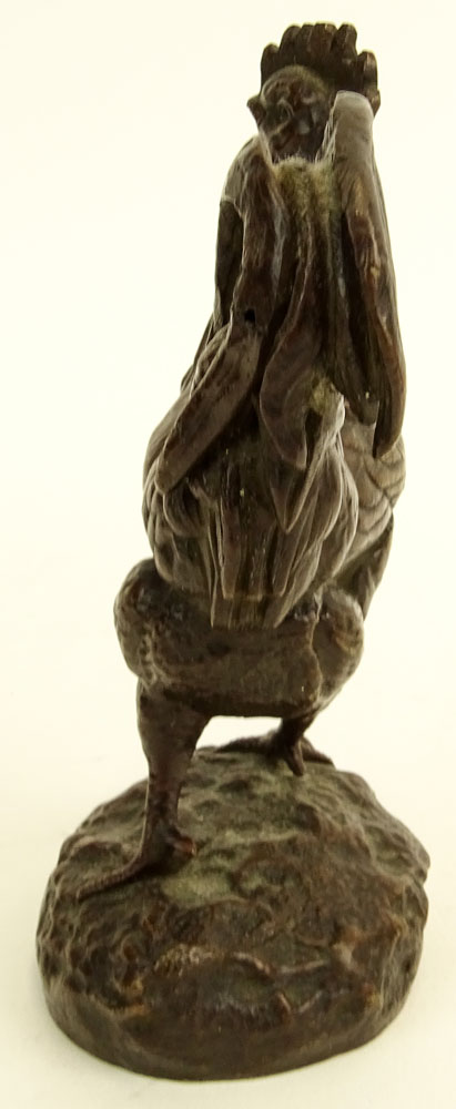 Clovis Edmond Masson, French (1838-1913) Bronze sculpture "Rooster". 