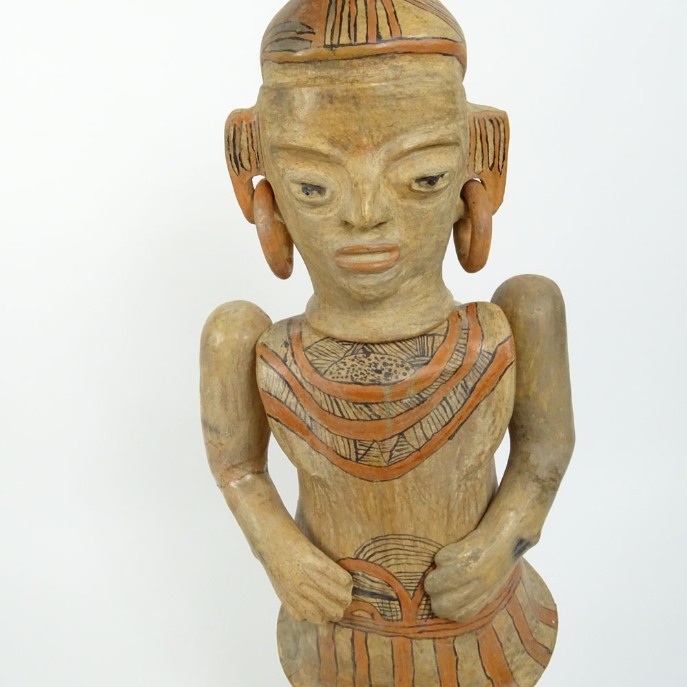 Two African Earthenware Figures. One large multi-part figure, one smaller. 
