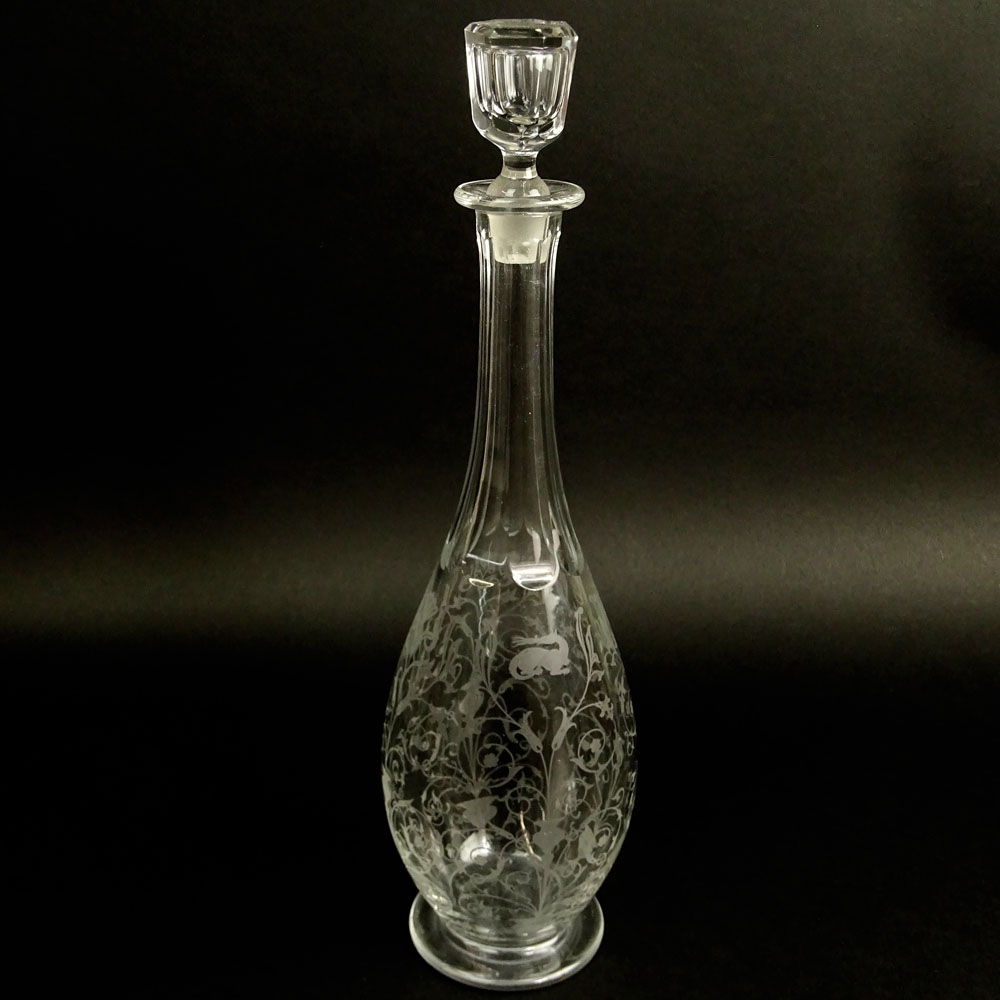 Baccarat Etched Crystal J. G. Monnet Cognac Decanter.