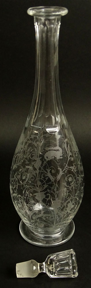 Baccarat Etched Crystal J. G. Monnet Cognac Decanter.