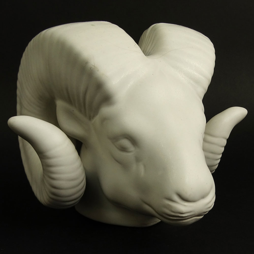 Van Briggle Pottery Figurine of a Ram's Head.