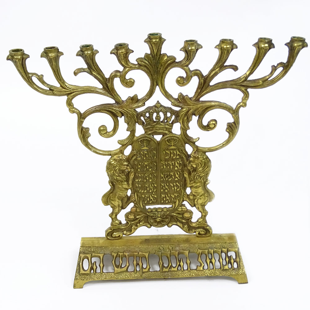 Vintage Brass Menorah.