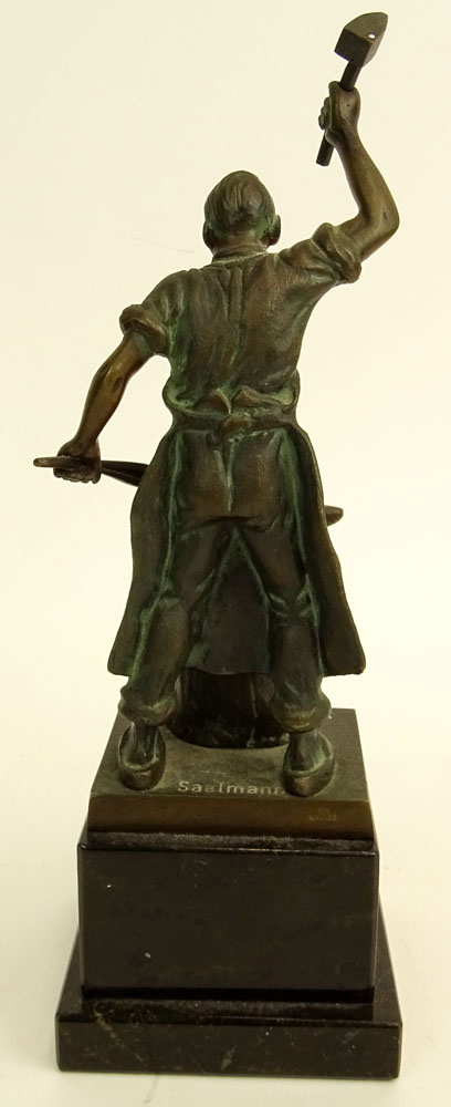 Erich Saalmann,German  (19/20th C) Bronze sculpture "Blacksmith" 