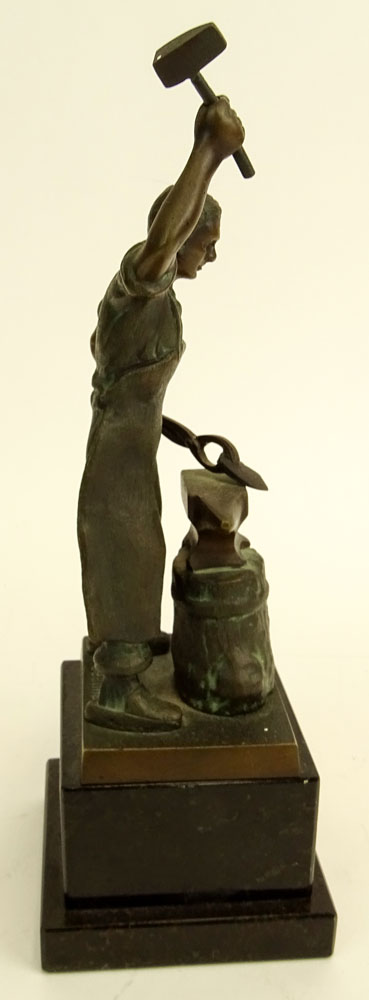 Erich Saalmann,German  (19/20th C) Bronze sculpture "Blacksmith" 